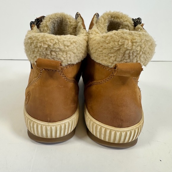 Remonte Tan Leather Ankle Lace Up Boots Faux Shearling Waterproof Zip Winter - Picture 7 of 11